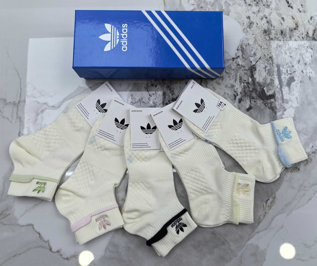 Adidas Cotton Short Socks - 5-Pair Pack