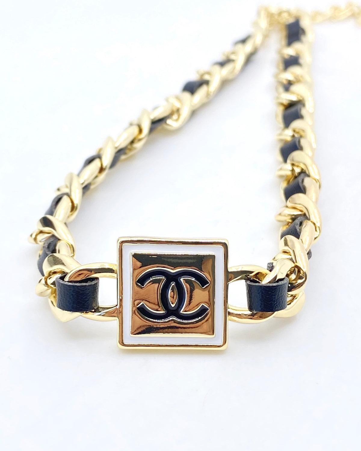 Signature Emblem Bracelet in Black-Tone – Black Detail detail view