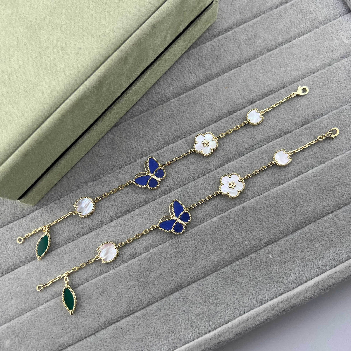 Butterfly Bracelet in Polished Metal-Tone detail view