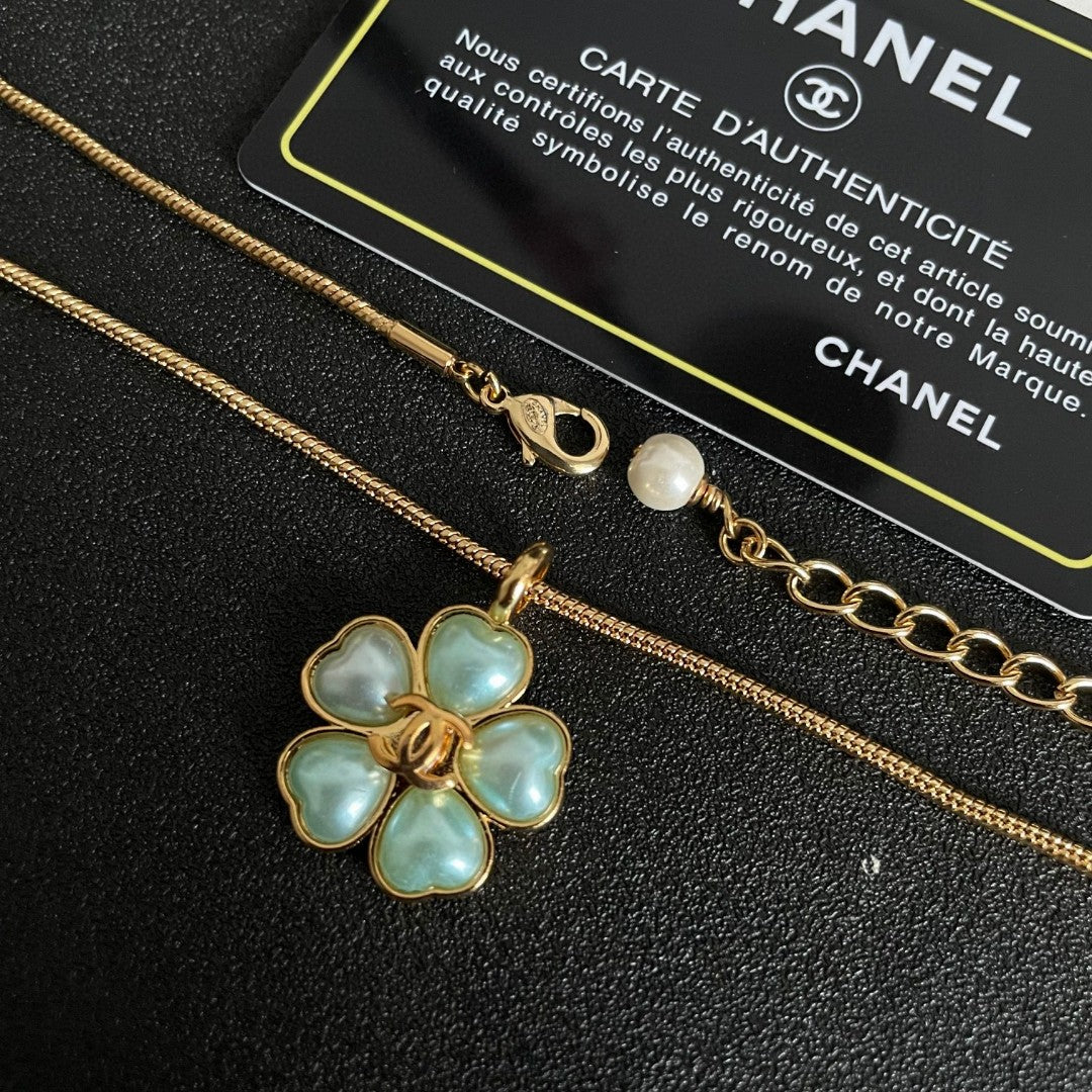 Camellia Pendant Necklace in Polished Metal-Tone – Camellia Detail – Design 016 main product view