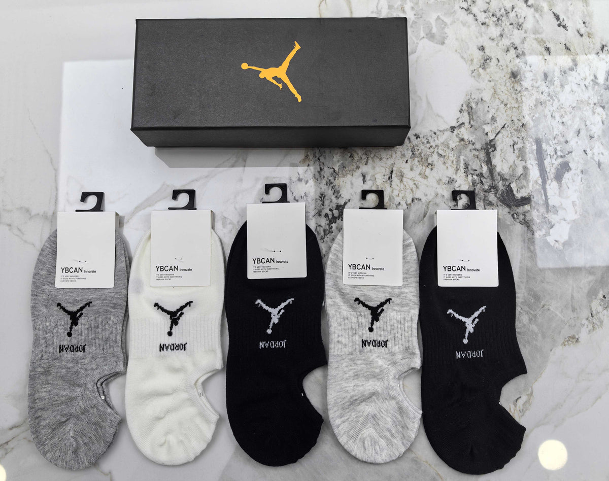 Air Jordan Cotton Mixed Neutral Logo Detail No-Show Socks