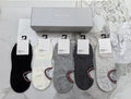 Gucci Cotton Visible Colour, Cuff And Emblem Details No-Show Socks - 5-Pair Set