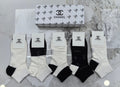 Chanel Modal Mixed Neutral Logo Detail No-Show Socks - 5-Pair Set