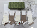 Gucci Modal Mixed Neutral Logo Detail No-Show Socks - 5-Pair Set