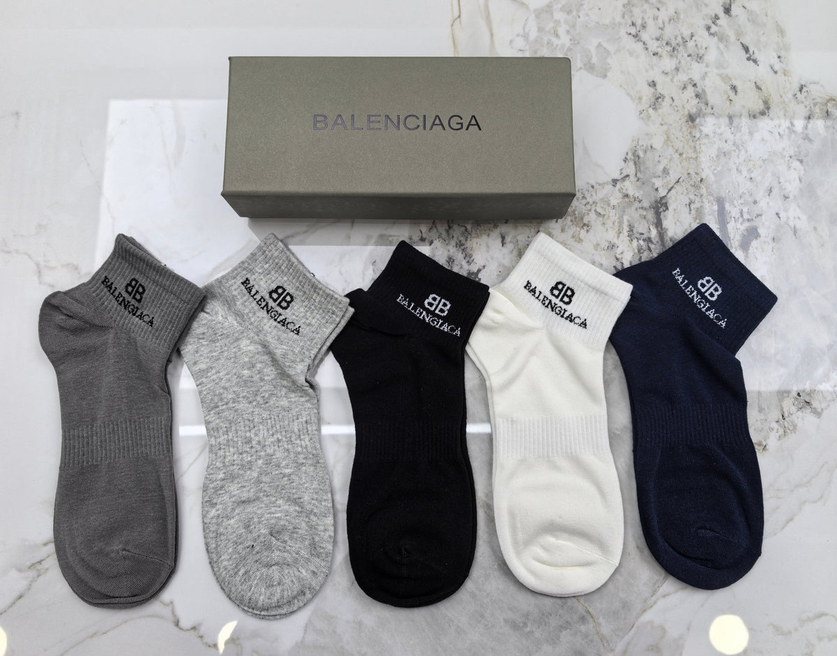Balenciaga No-Show Socks - 5-Pair Set