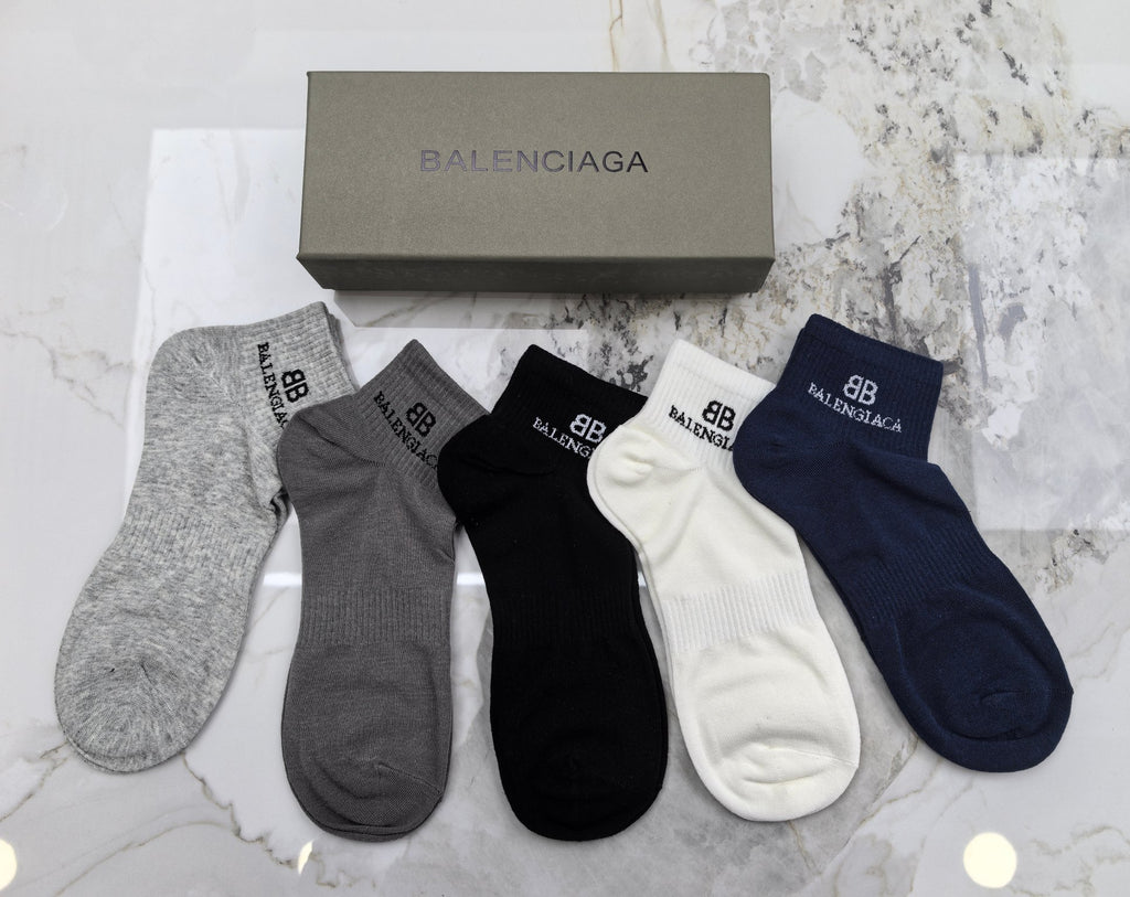 Balenciaga Short Socks - 5-Pair Set