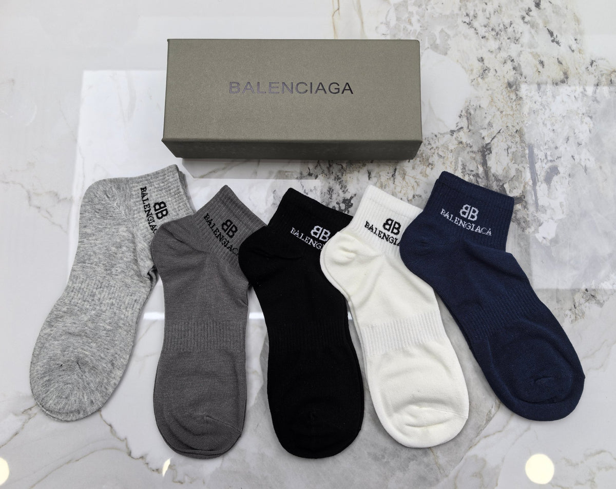 Balenciaga Short Socks - 5-Pair Set