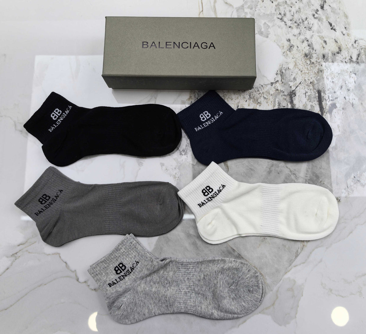 Balenciaga Short Socks - 5-Pair Set