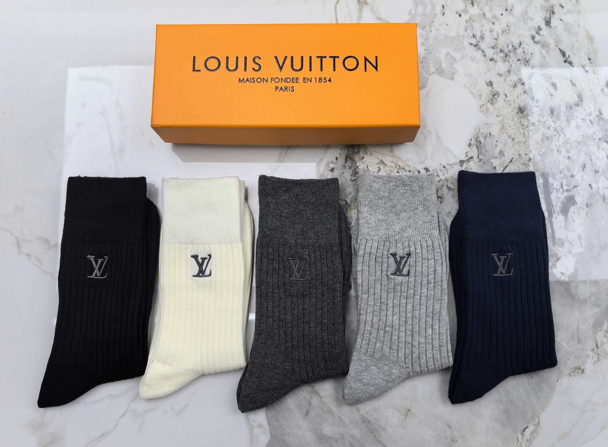 Louis Vuitton Small Initial Details Crew Socks - 5-Pair Set