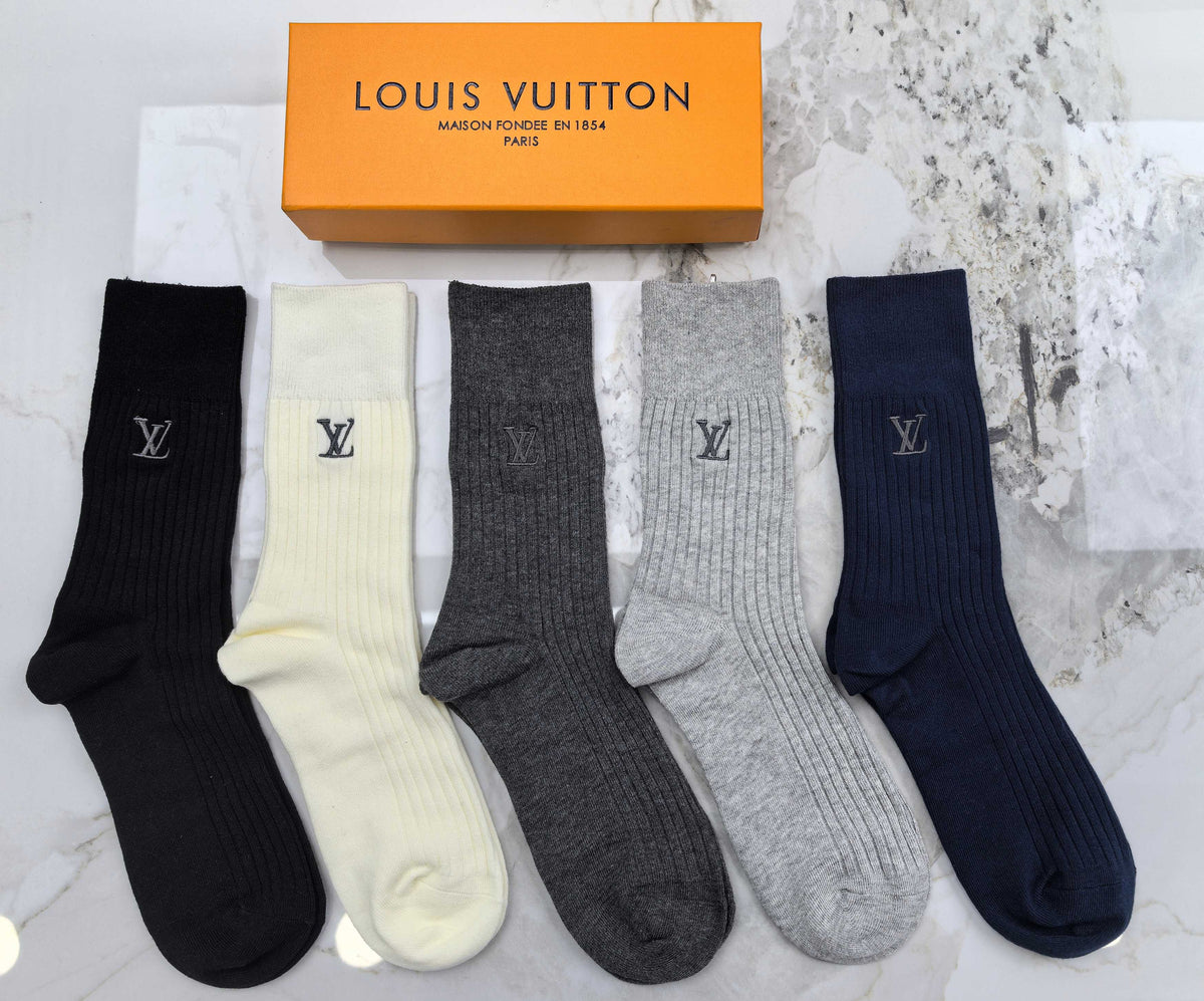 Louis Vuitton Small Initial Details Crew Socks - 5-Pair Set