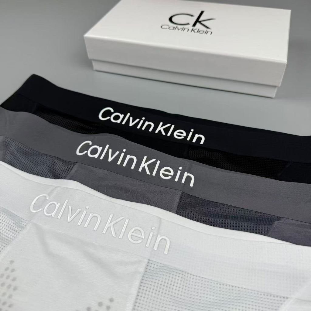 Calvin Klein Clean Logo Waistbands Men's Boxer Briefs - 3-Piece Box