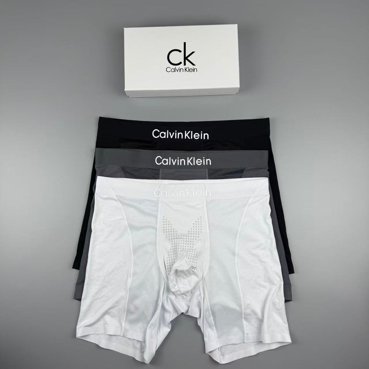 Calvin Klein Clean Logo Waistbands Men's Boxer Briefs - 3-Piece Box