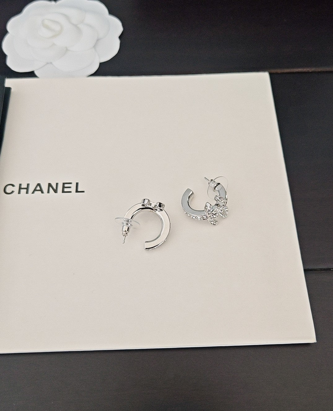 Signature Emblem Jewelry Accessory in Gold-Tone – White Detail styled product view