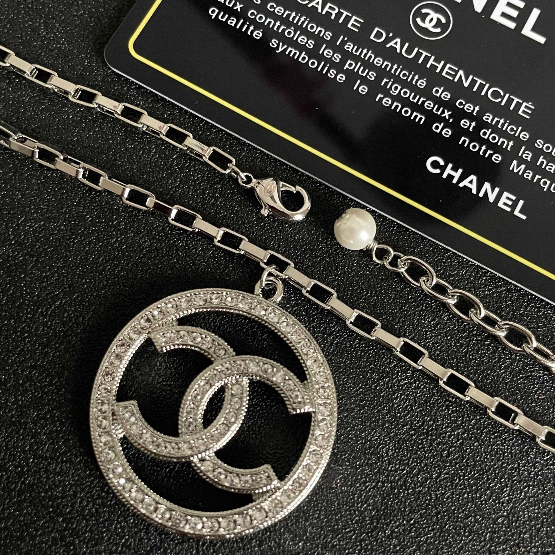 Double-C Emblem Crystal-Accent Pendant Necklace – Design 010 main product view