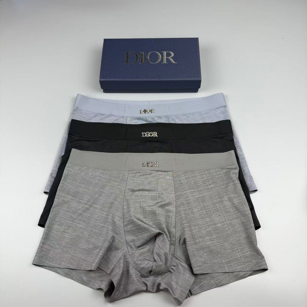 Dior Logo Detail Men's Boxer Briefs - 3-Piece Box