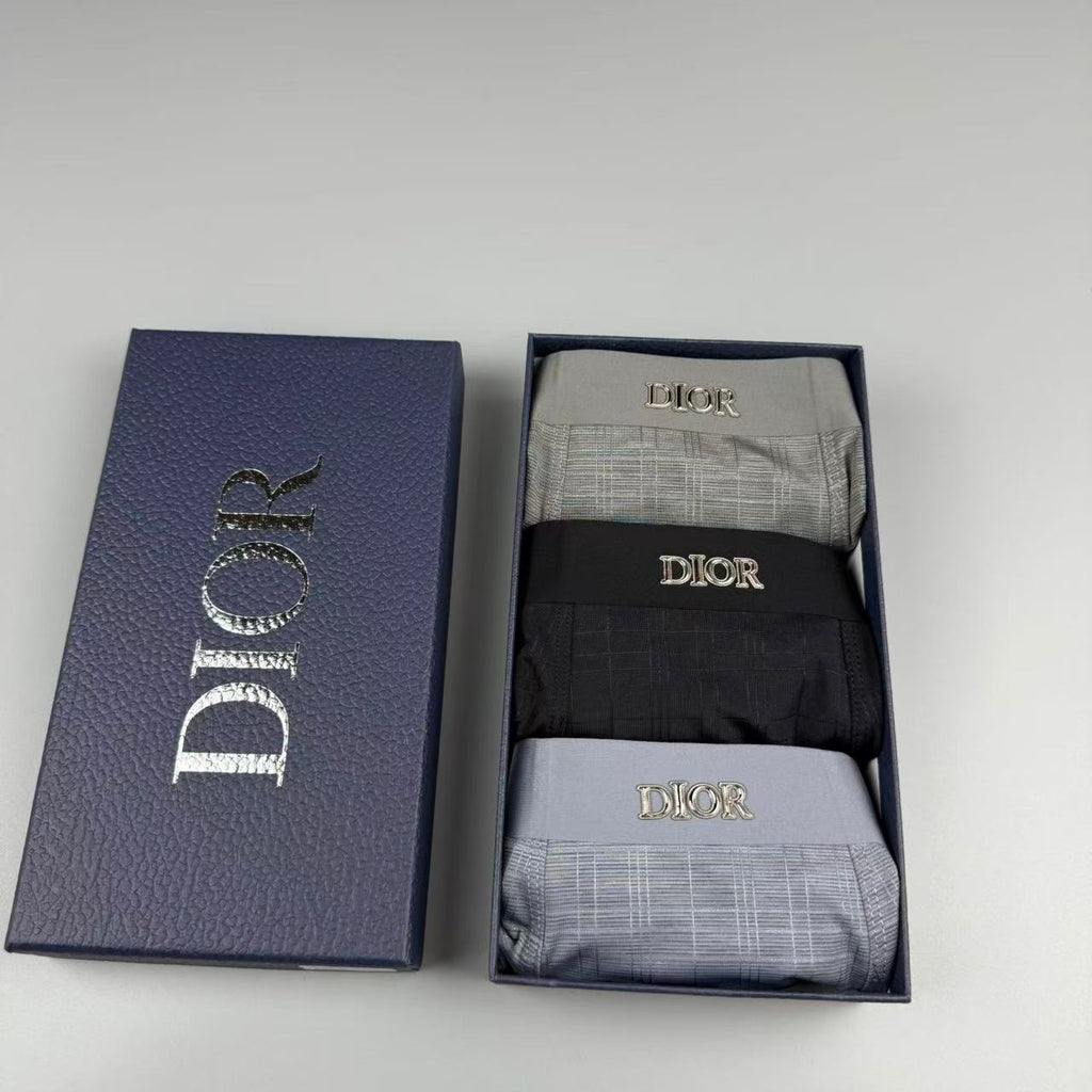 Dior Logo Detail Men's Boxer Briefs - 3-Piece Box