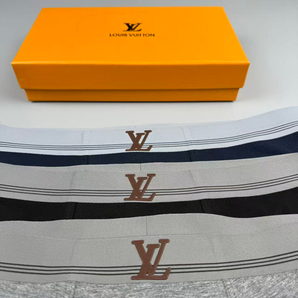 Louis Vuitton Logo Detail Men's Boxer Briefs - 3-Piece Box