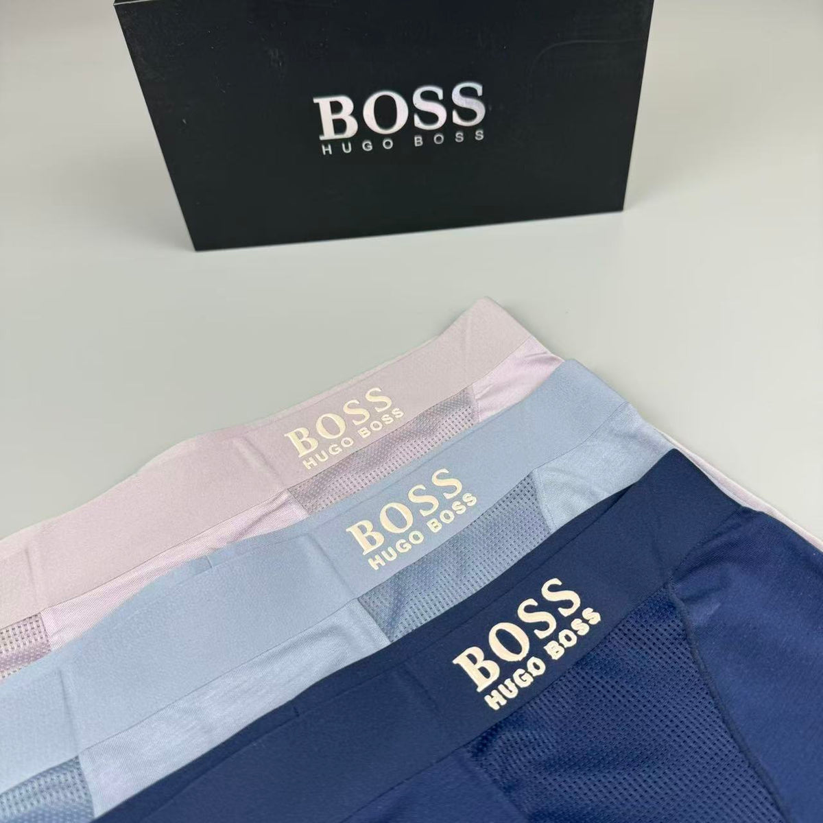 Boss Clean Logo Waistbands Men's Boxer Briefs - 3-Piece Box