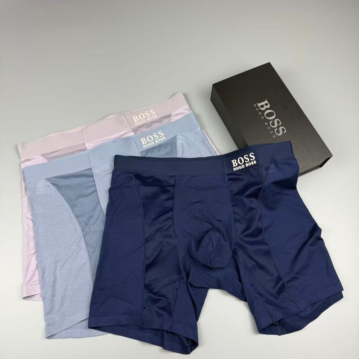 Boss Clean Logo Waistbands Men's Boxer Briefs - 3-Piece Box
