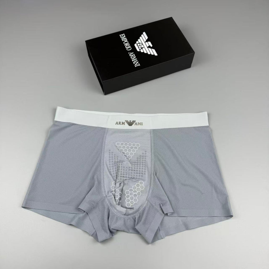 Armani Silk Logo Detail Men's Boxer Briefs - 3-Piece Box
