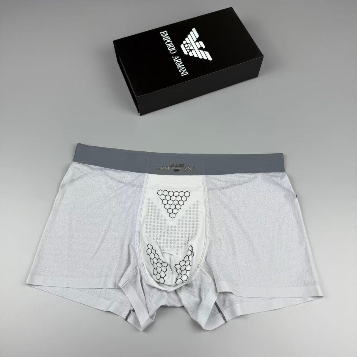 Armani Silk Logo Detail Men's Boxer Briefs - 3-Piece Box