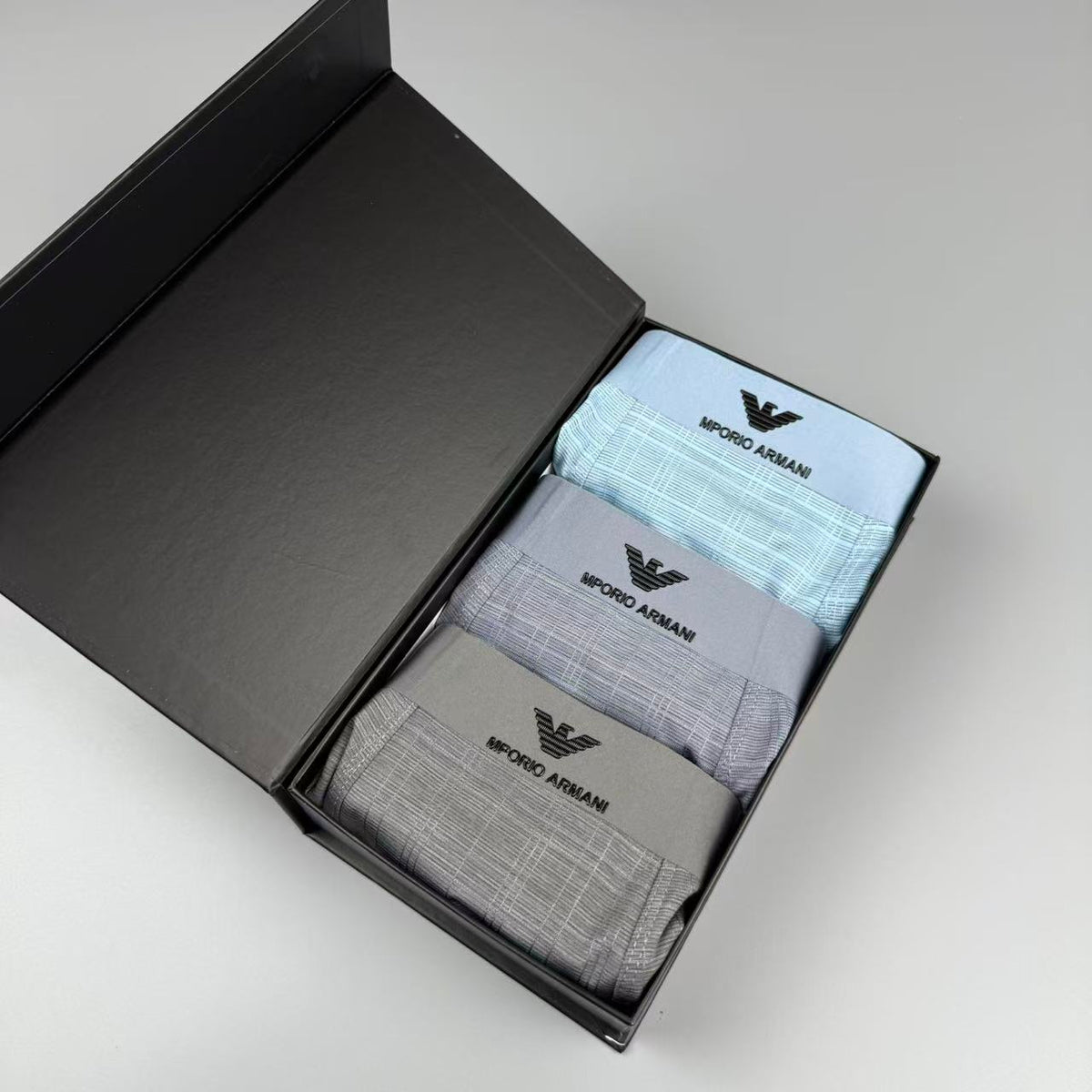 Armani Logo Detail Men's Boxer Briefs - 3-Piece Box