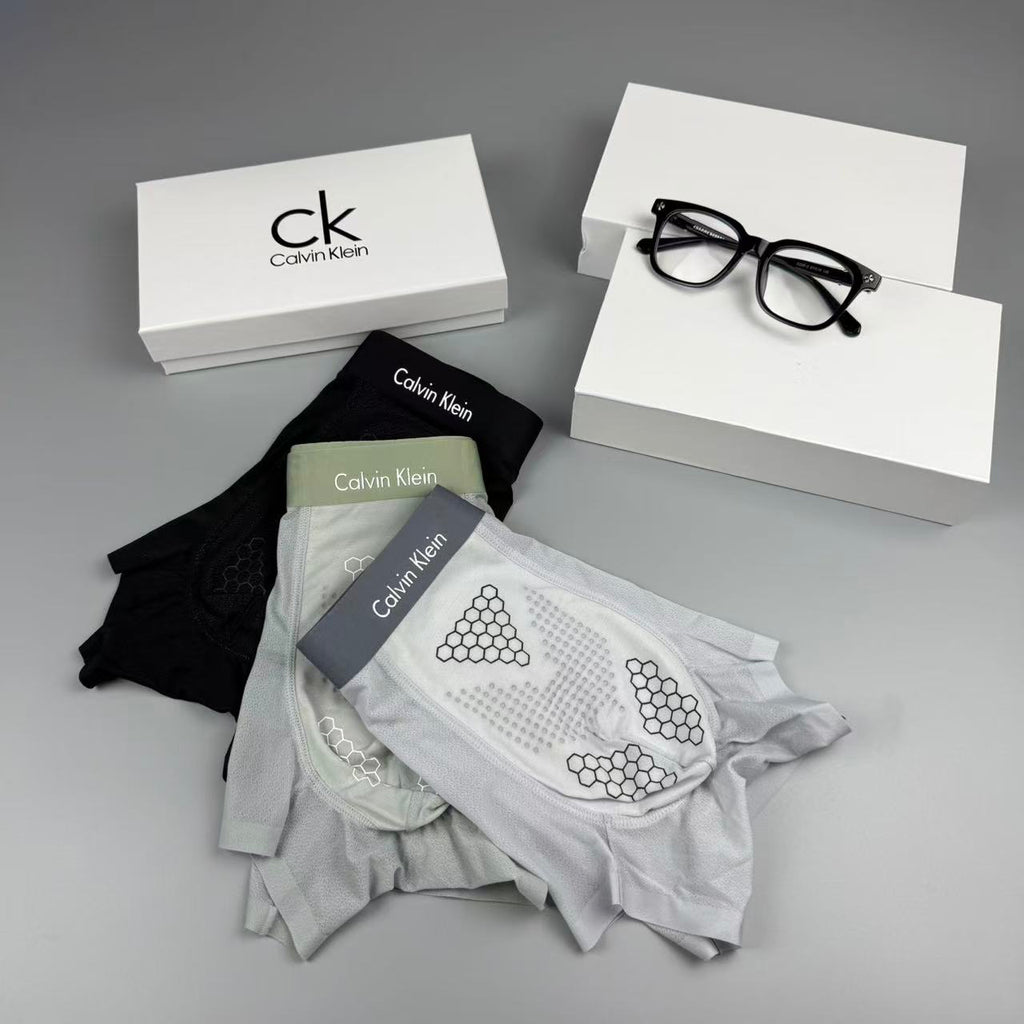 Calvin Klein Silk Logo Detail Men's Boxer Briefs - 3-Piece Box