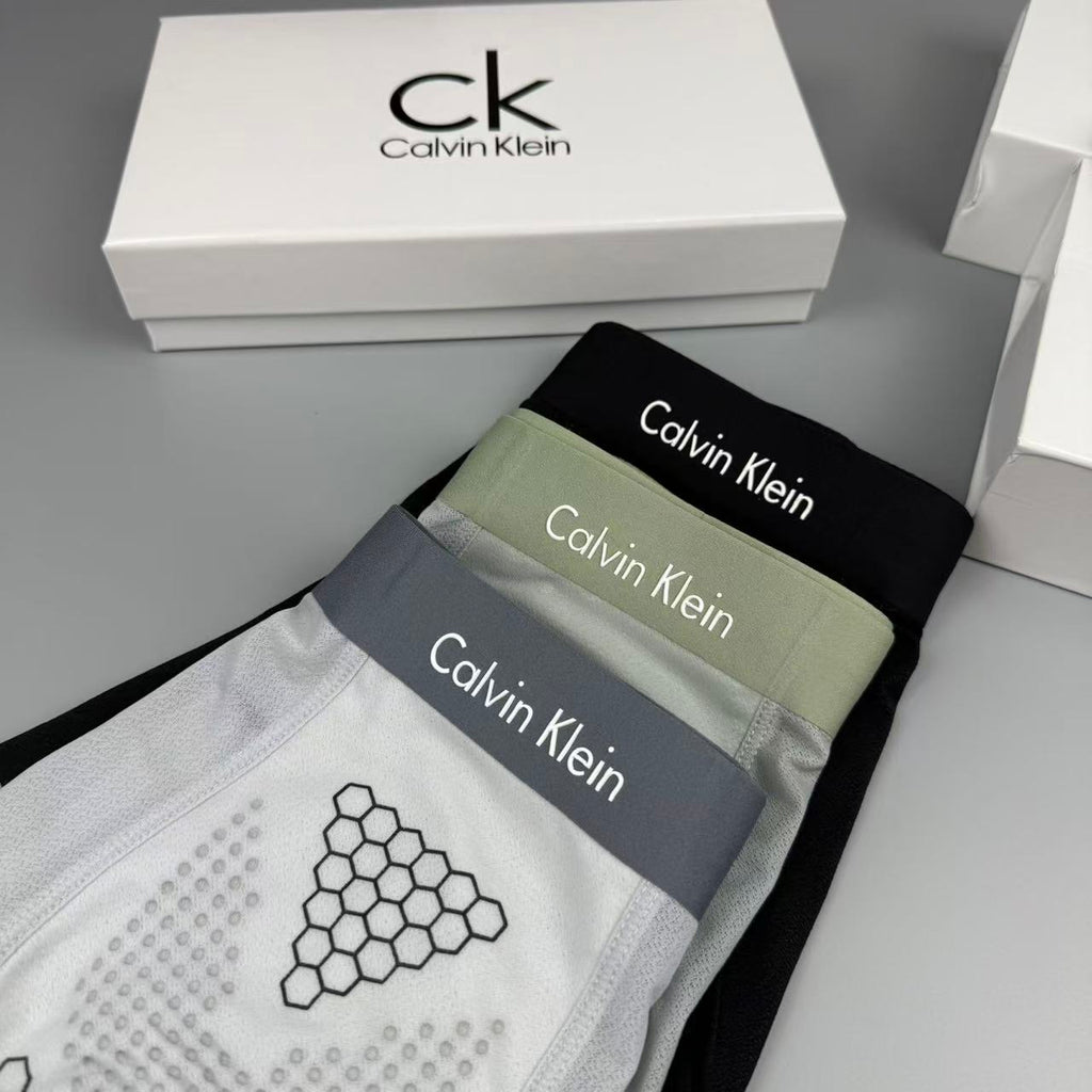 Calvin Klein Silk Logo Detail Men's Boxer Briefs - 3-Piece Box