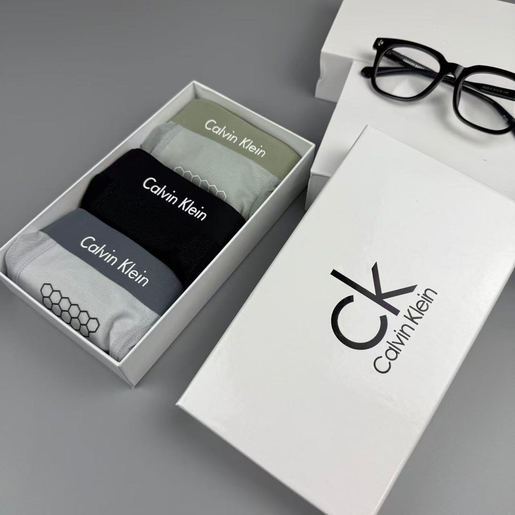 Calvin Klein Silk Logo Detail Men's Boxer Briefs - 3-Piece Box