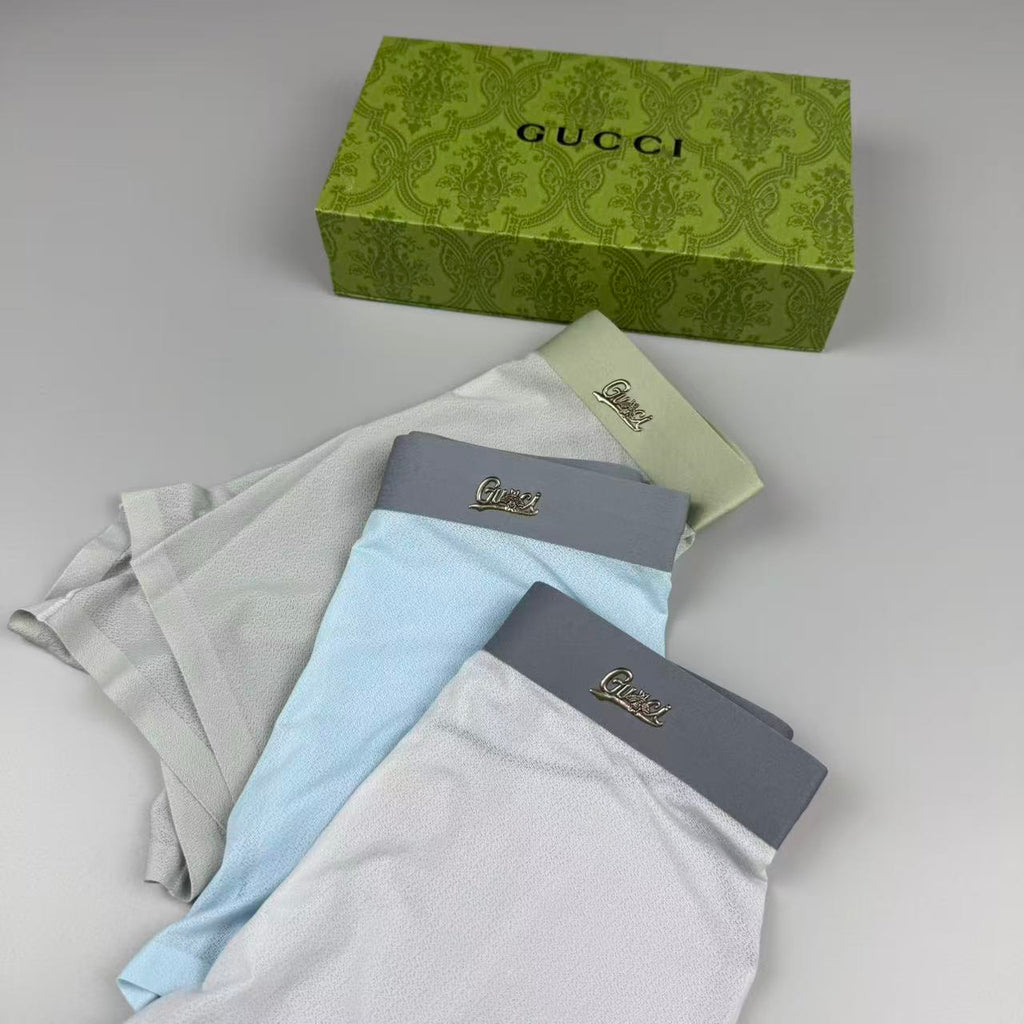 Gucci Silk Logo Detail Men's Boxer Briefs - 3-Piece Box