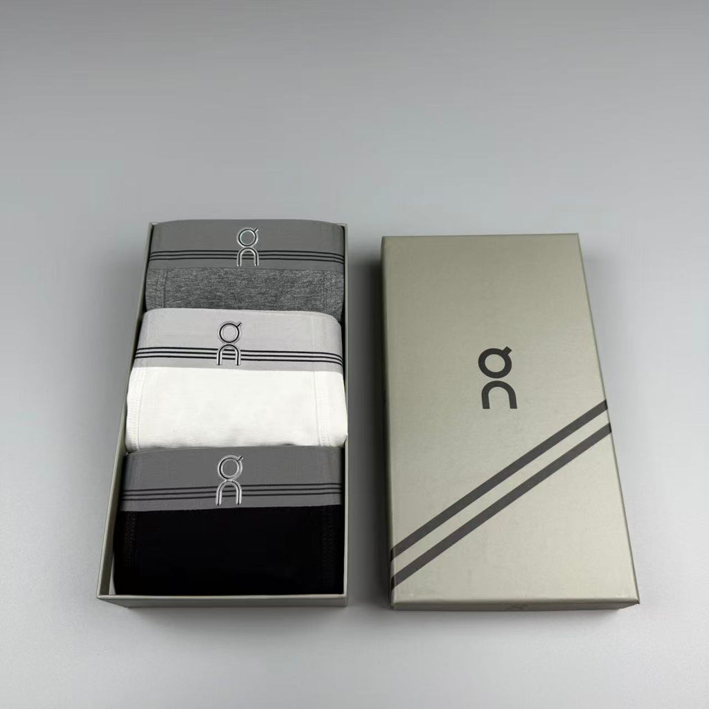 On Logo Detail Men's Boxer Briefs - 3-Piece Box