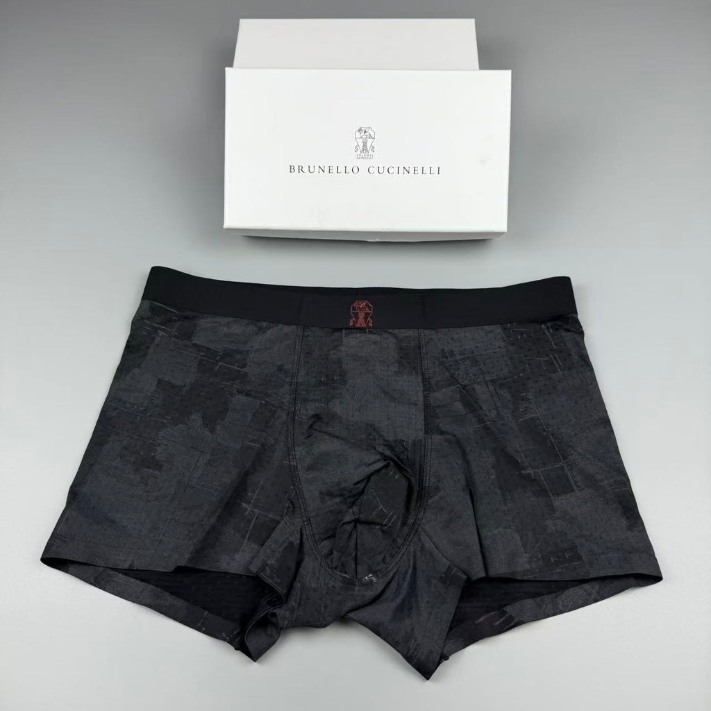 Brunello Cucinelli Dark Contrast Waistbands Men's Boxer Briefs - 3-Piece Box