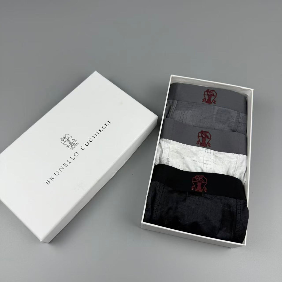 Brunello Cucinelli Dark Contrast Waistbands Men's Boxer Briefs - 3-Piece Box