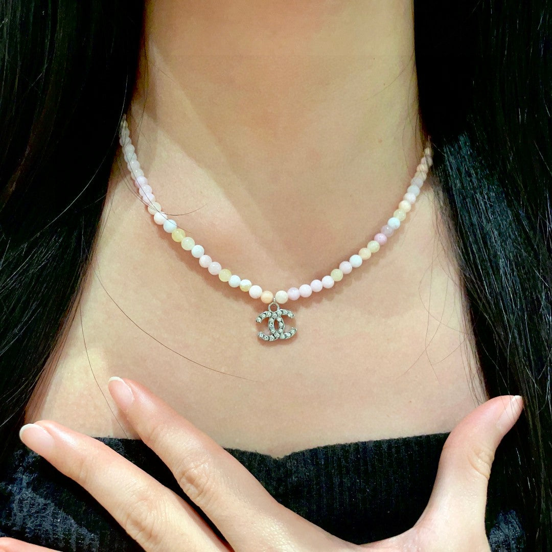 Signature Emblem Pendant Necklace in Polished Metal-Tone – Design 063 front product view