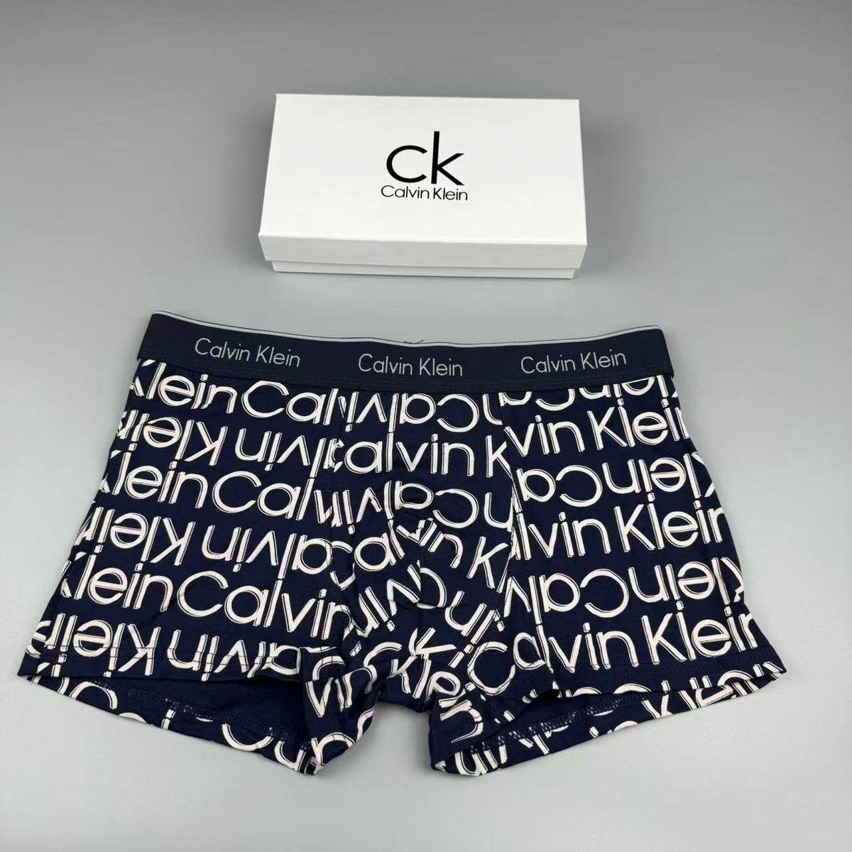 Calvin Klein Cotton All-Over Wordmark Graphics Men's Boxer Briefs - 3-Piece Box