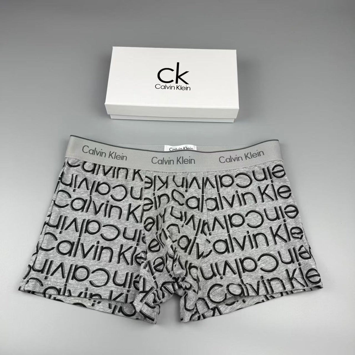 Calvin Klein Cotton All-Over Wordmark Graphics Men's Boxer Briefs - 3-Piece Box