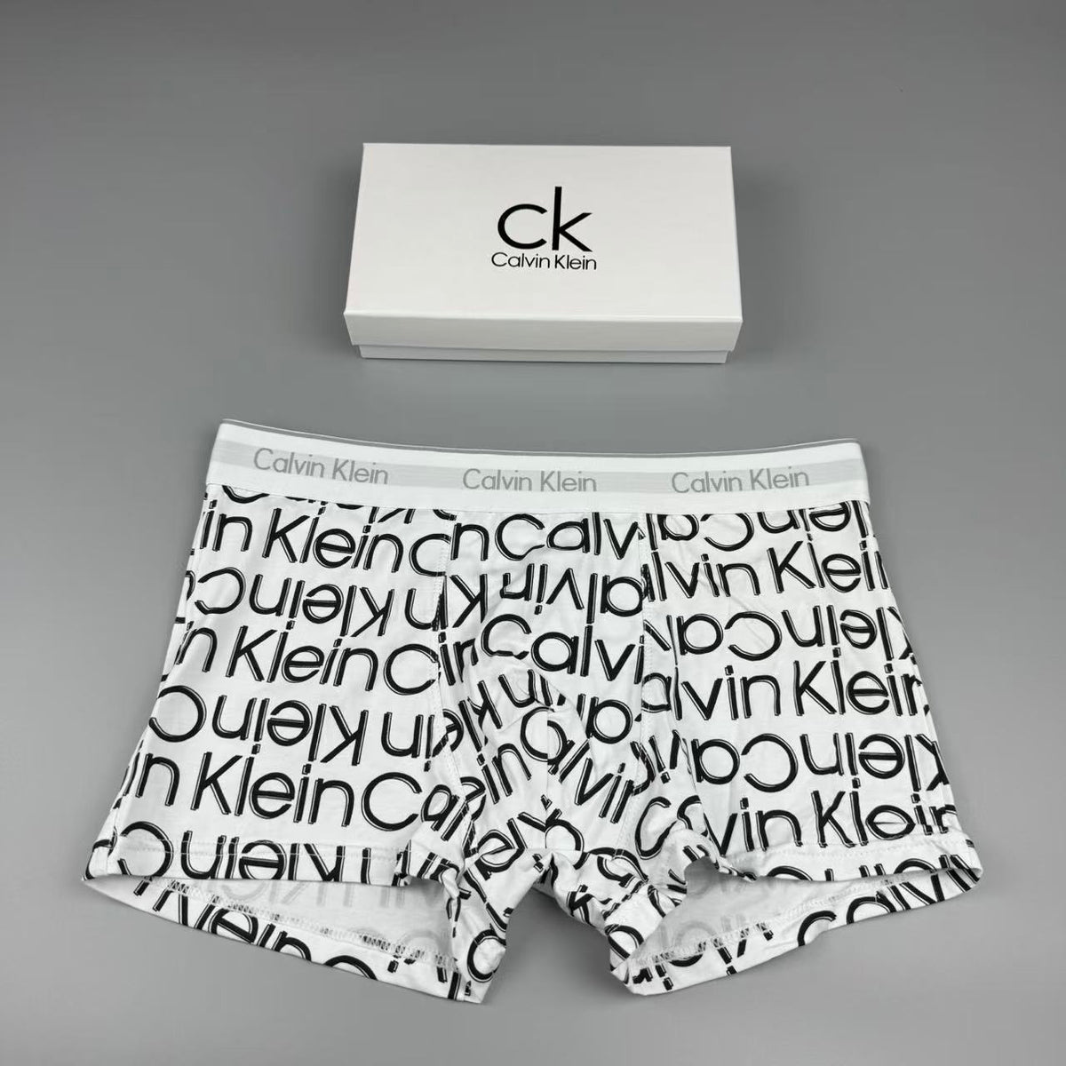 Calvin Klein Cotton All-Over Wordmark Graphics Men's Boxer Briefs - 3-Piece Box