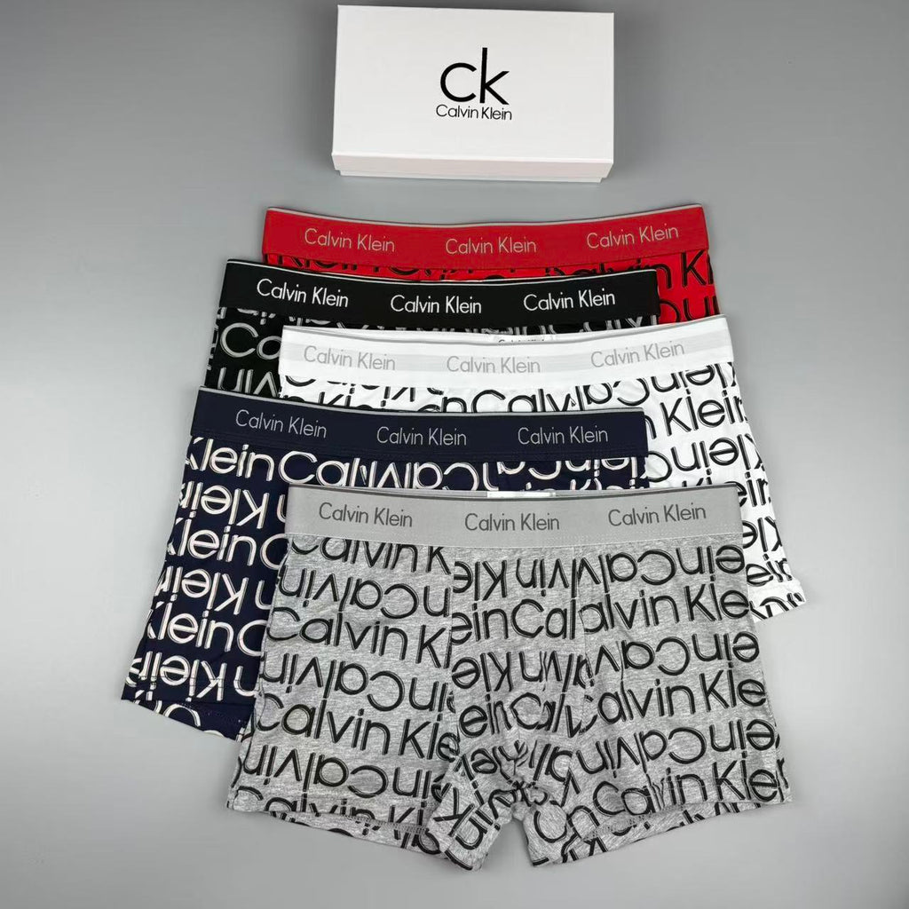 Calvin Klein Cotton All-Over Wordmark Graphics Men's Boxer Briefs - 3-Piece Box