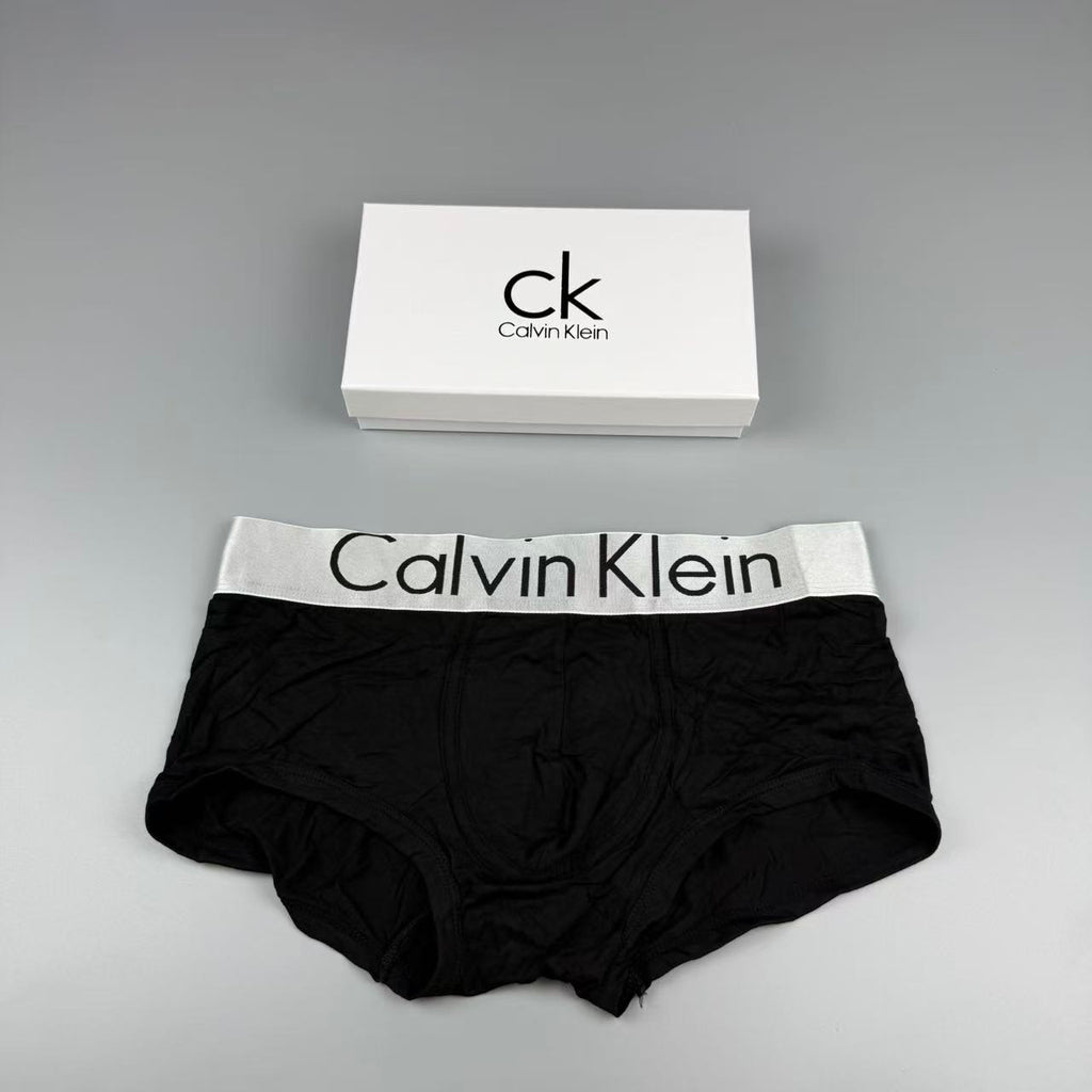 Calvin Klein Red, Grey, Black, Navy & White Cotton Men's Boxer Briefs - 3-Piece Box
