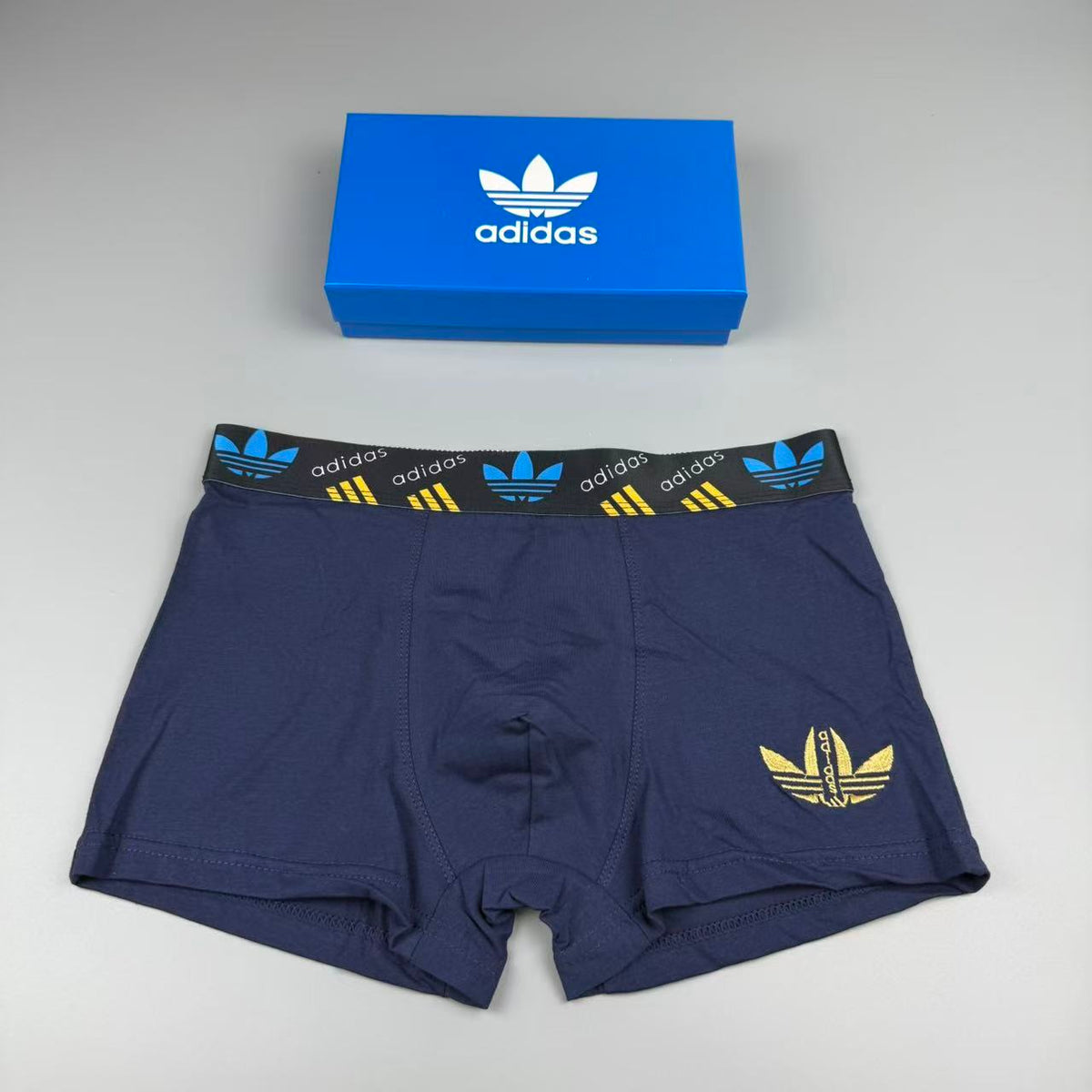 Adidas Nylon-Blend All-Over Logo Pattern Men's Boxer Briefs - 3-Piece Box
