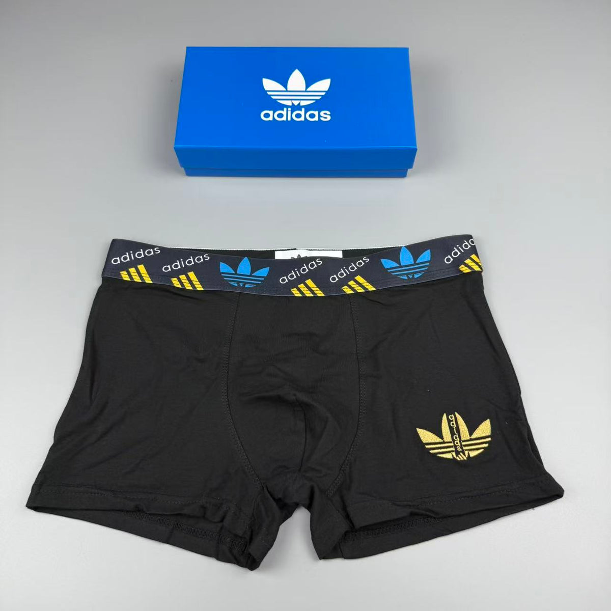 Adidas Nylon-Blend All-Over Logo Pattern Men's Boxer Briefs - 3-Piece Box