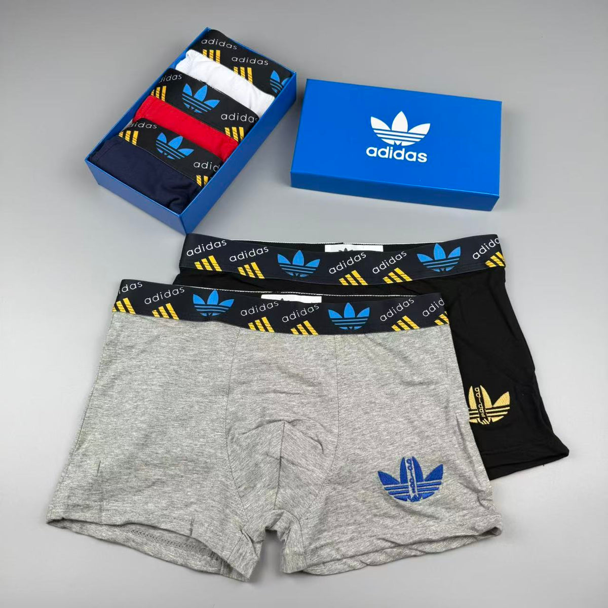 Adidas Visible Colour, Waistband And Emblem Details Men's Boxer Briefs - 3-Piece Box