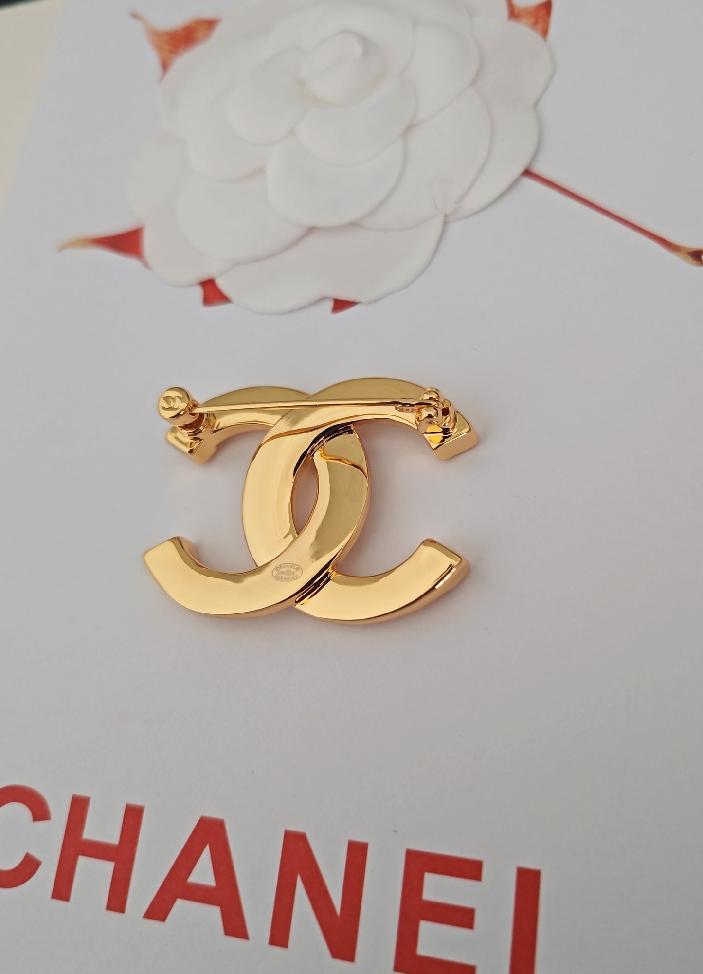 Signature Emblem Brooch in Gold-Tone – Design 003 styled product view