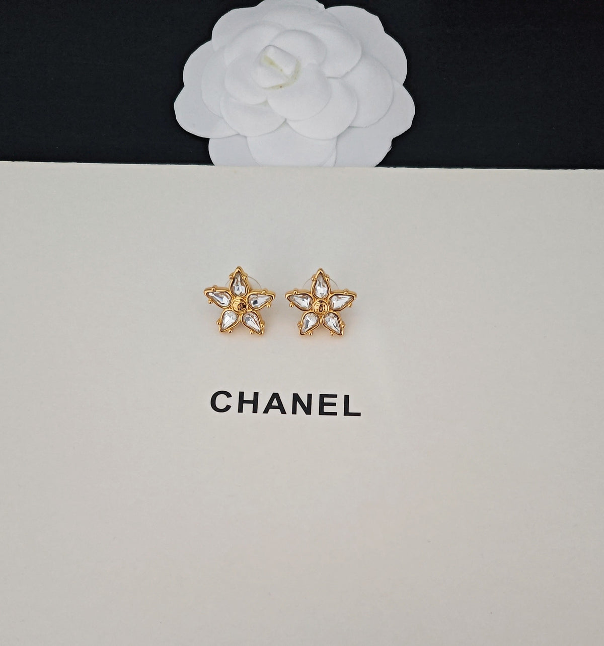 Signature Emblem Crystal-Accent Stud Earrings – Design 003 side detail
