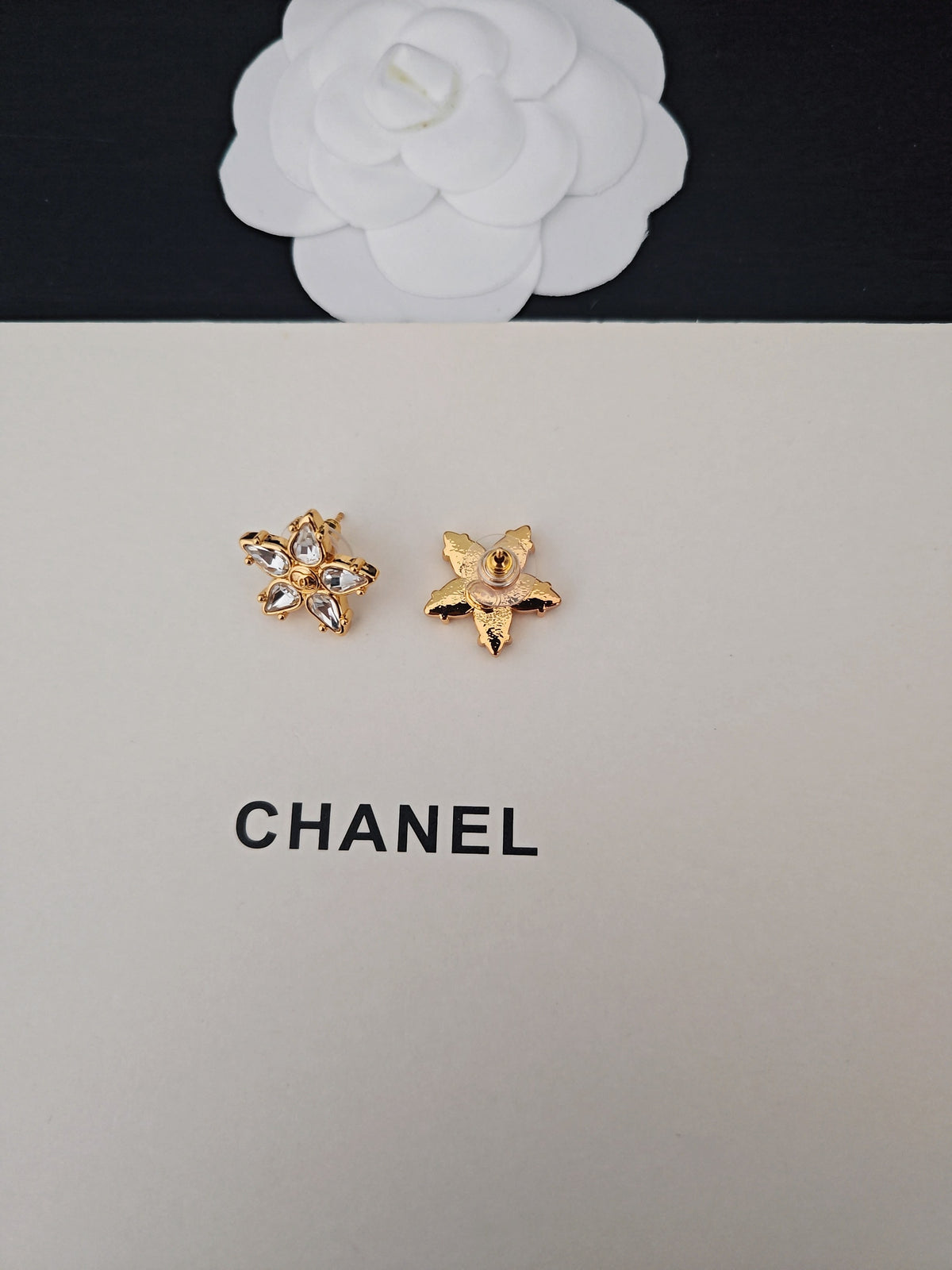 Signature Emblem Crystal-Accent Stud Earrings – Design 003 styled product view