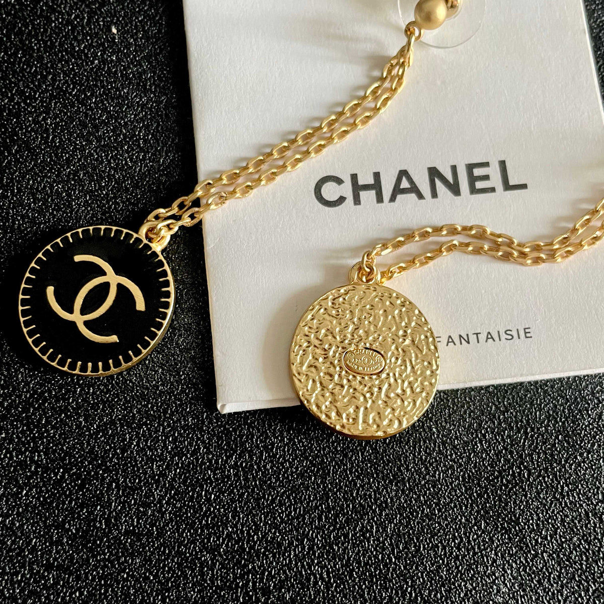 Double-C Emblem Statement Earrings in Polished Metal-Tone – Design 008 main product view