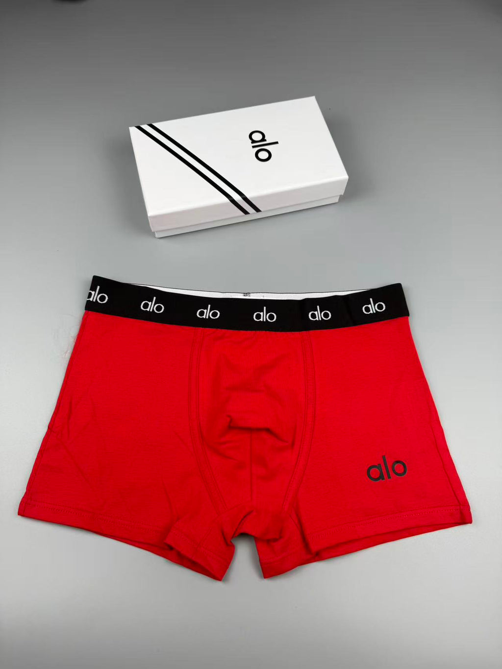 Alo Cotton Visible Colour, Waistband And Emblem Details Men's Boxer Briefs - 3-Piece Box
