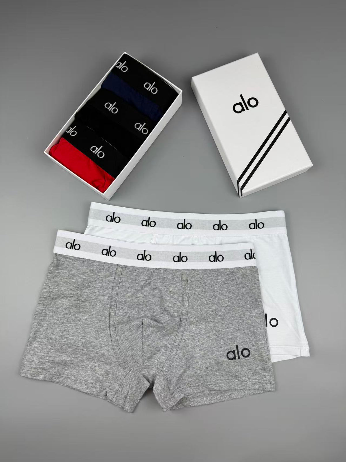 Alo Tonal Logo Waistbands Men's Boxer Briefs - 3-Piece Box