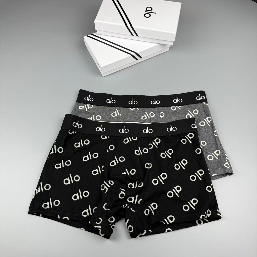 Alo All-Over Monogram-Style Patterns Men's Boxer Briefs - 3-Piece Box