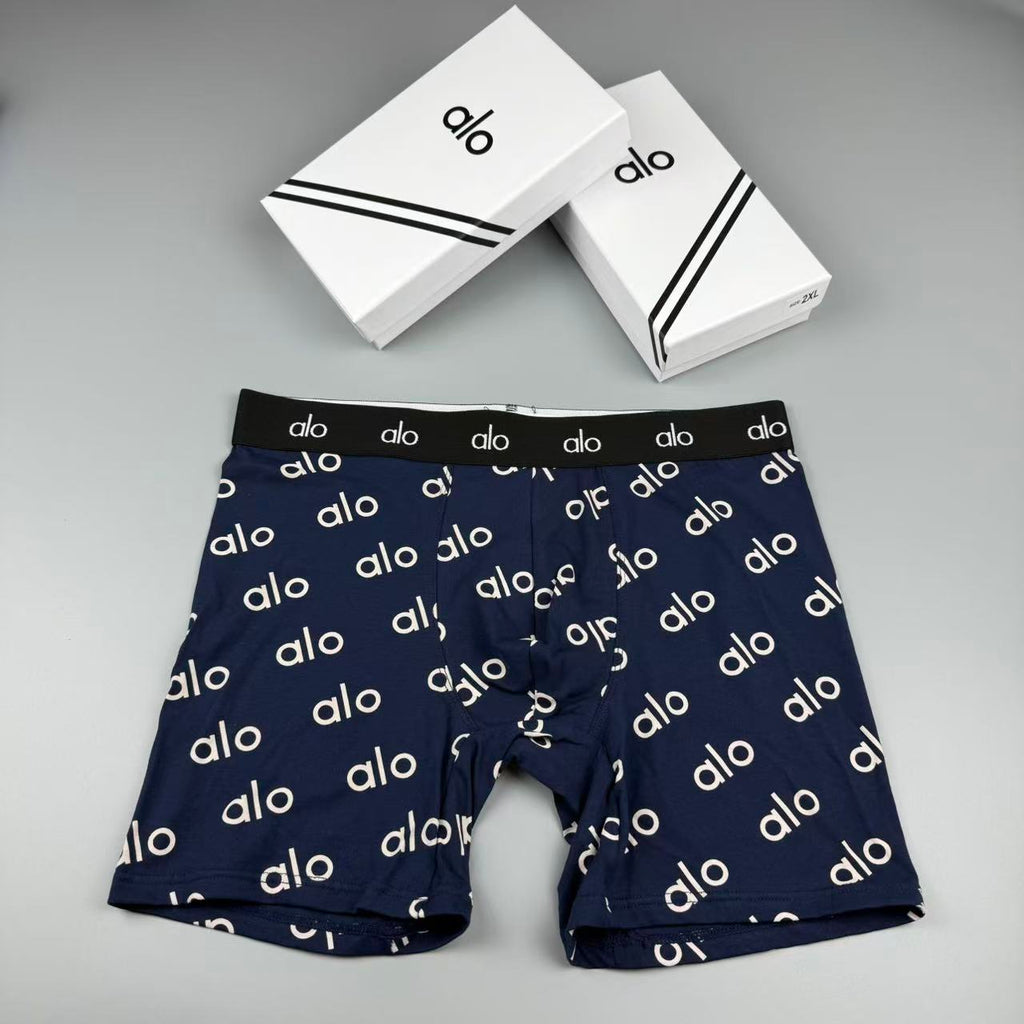 Alo Cotton All-Over Logo Pattern Men's Boxer Briefs - 3-Piece Box
